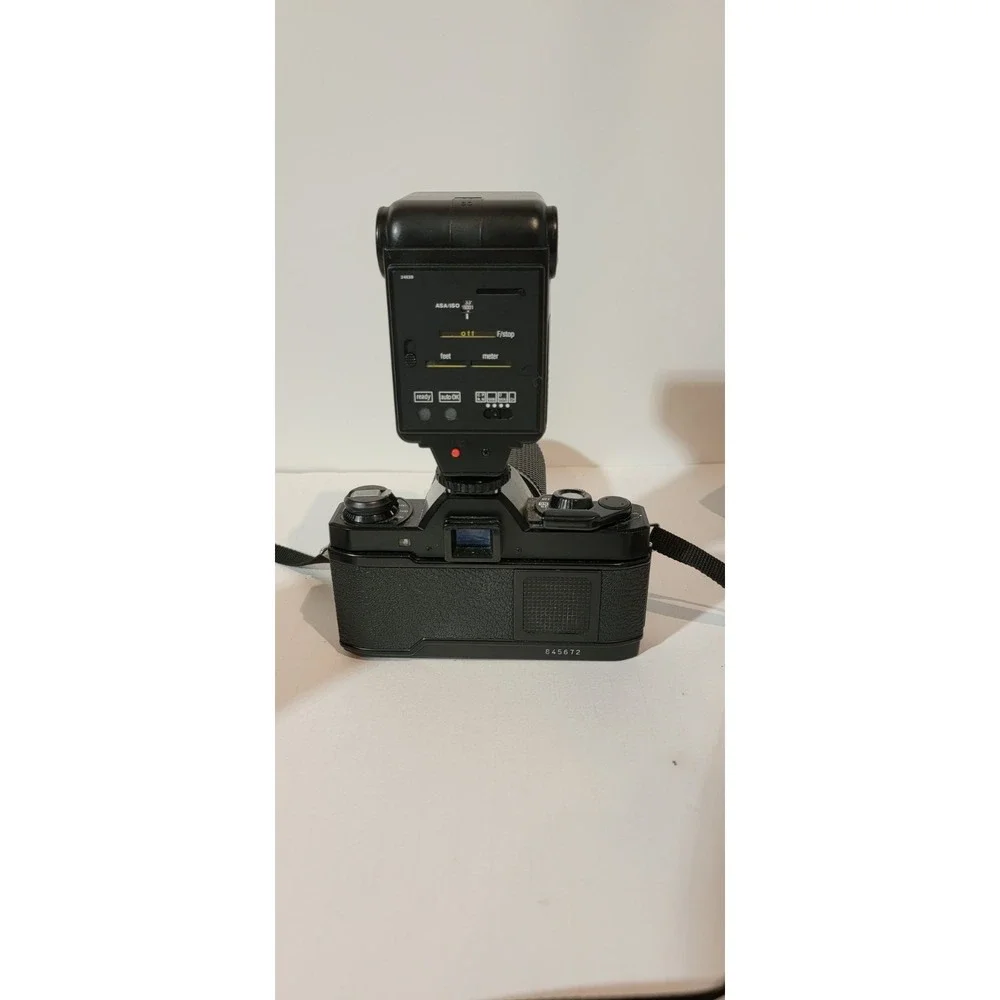 Vintage Konica FP-1 Program‎ Motor Camera Lens Bundle + Case